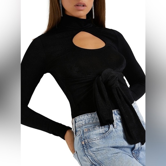 NWT River Island Cut-Out Detail Belted Wrap Top, UK14/US10 - Picture 5 of 14